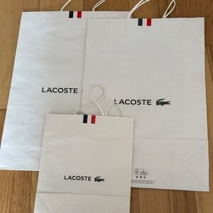 Lacoste White Paper Bag Trio with Logo